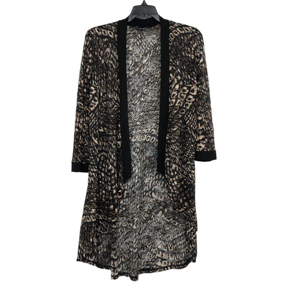 Initiatives Brown Abstract Patterned Robe Cardigan size M